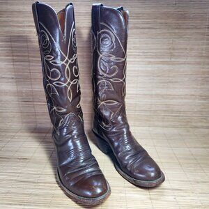 Cowboy Boots Vintage The Sanders Womens 6C All Leather Mexico Handcrafted Brown